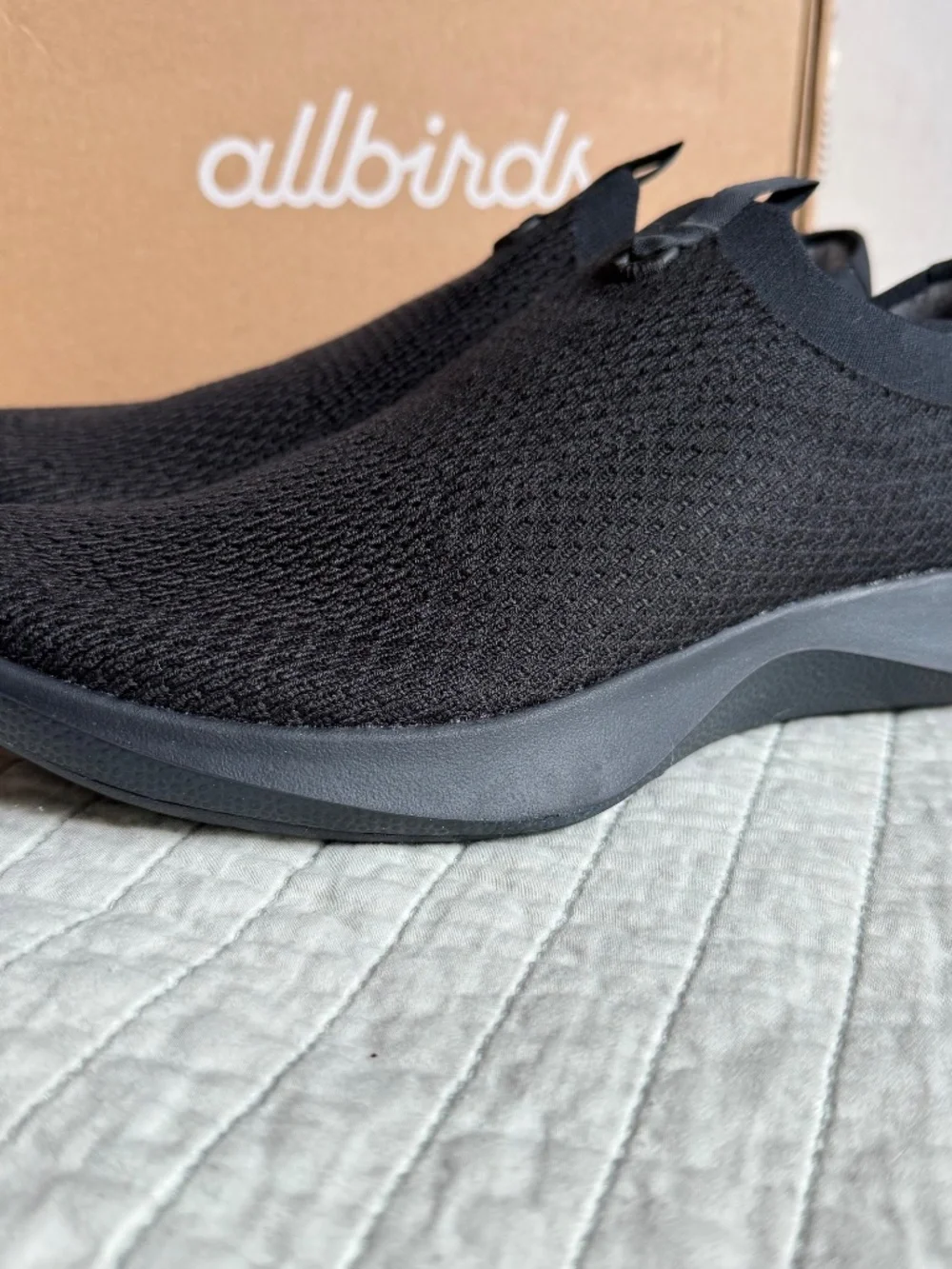 NIB Allbirds Tree Dasher Relay Slip-On Sneakers Natural Black Men's Size 10